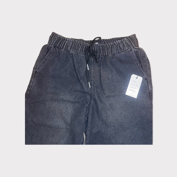 Forever 21 Black Drawstring High Rise Denim Jogger - Picture 3 of 5